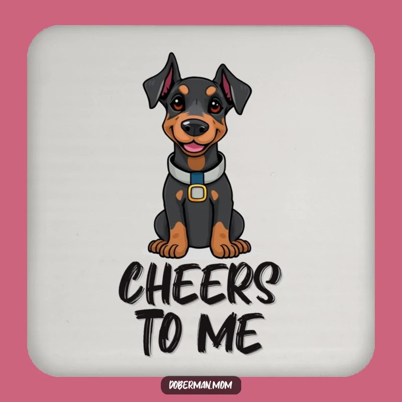 Funny Doberman Confidence Coaster Set: Protect Surfaces with Poise, Great Funny Gift