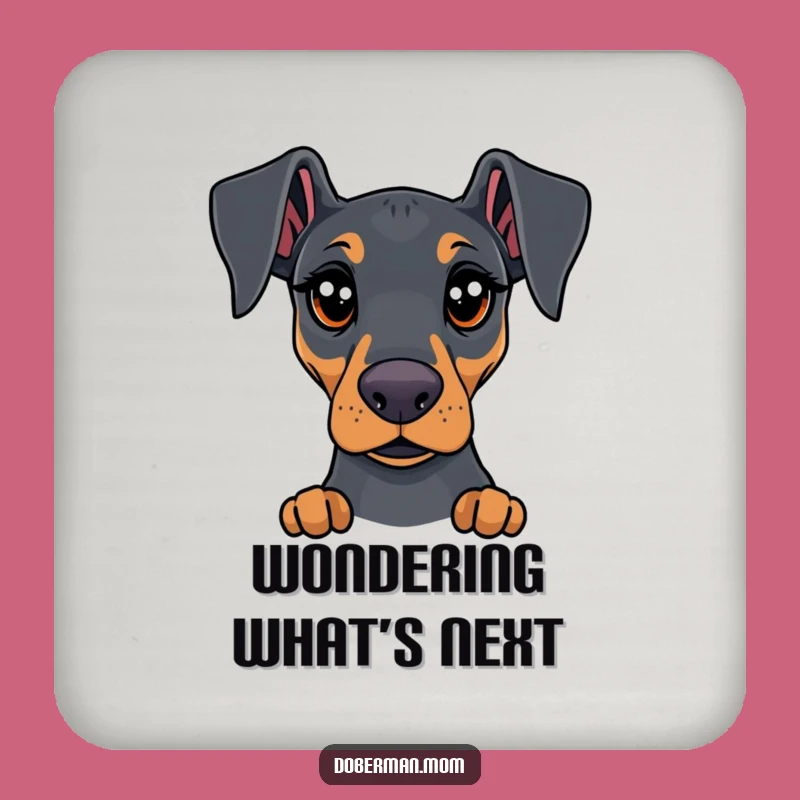 Curious Doberman Coasters: Protect Surfaces with Funny Doggy Intrigue