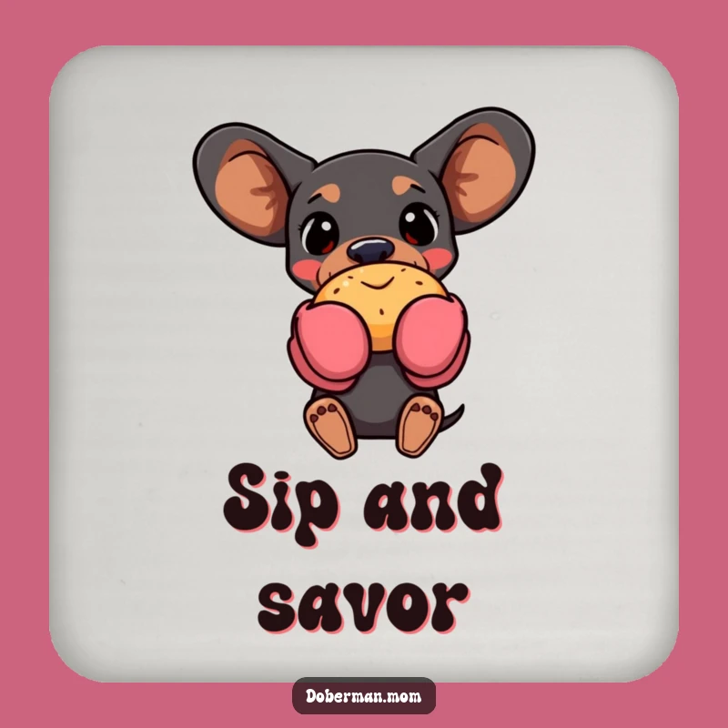 Funny Baking Doberman Coaster Set - Protect Surfaces with Oven Mitt Humor Gift