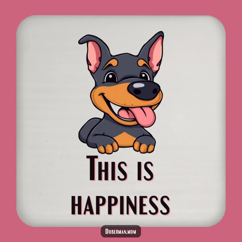 Funny Doberman Coasters: Happy Grin Protection, Set of Cheerful Dog Gifts