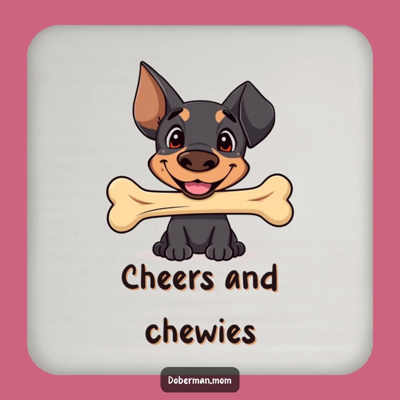 Funny Sweet Doberman Bone Coaster - Adorable Table Protector