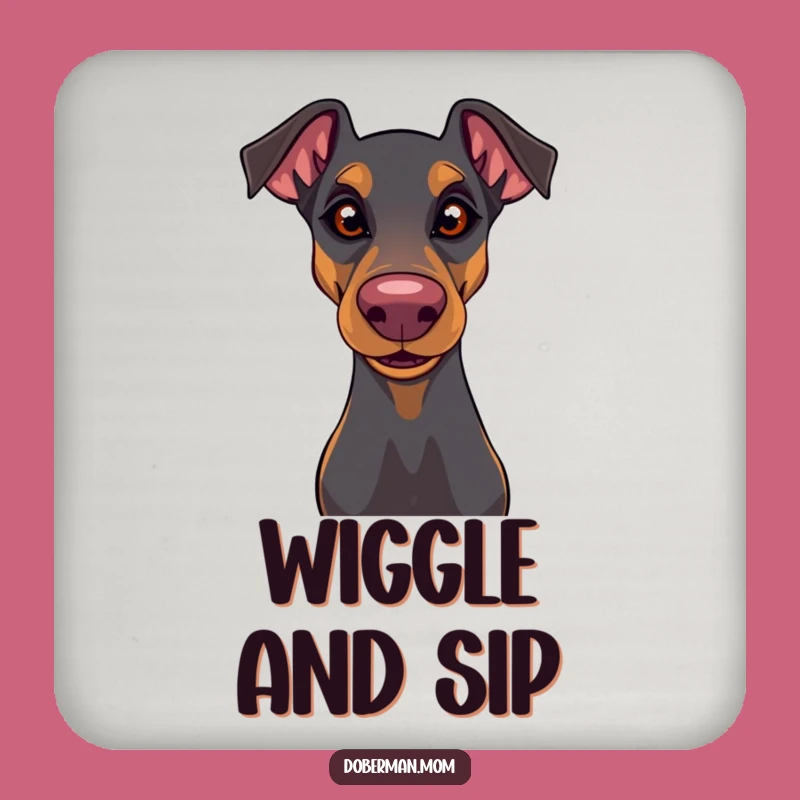 Playful Doberman Coasters: Protect Surfaces with Funny Doggy Charm