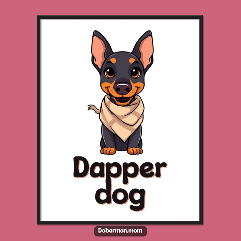 Funny Doberman Smile Poster: Chic Dog Art Print Gift