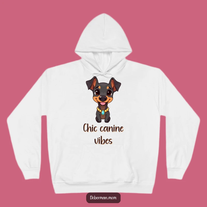 Luxurious Doberman Jeweled Collar Hoodie: Cozy Confidence Gift