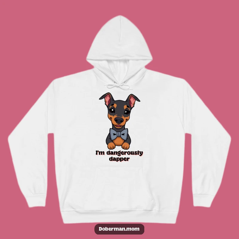 Funny Doberman Bow Tie Wink Hoodie: Cozy Canine Charm for Cold Days Gift
