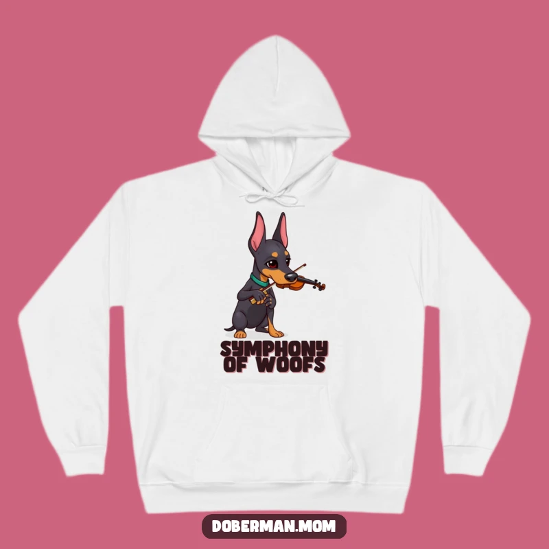 Funny Doberman Violinist Hoodie: Cozy Up with a Serious Canine Maestro, Great Gift