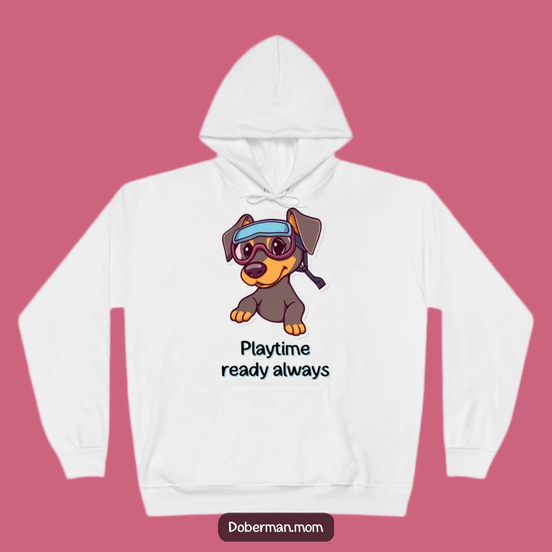 Funny Sports Doberman Hoodie: Cozy Goggles Dog Gift for Athletes