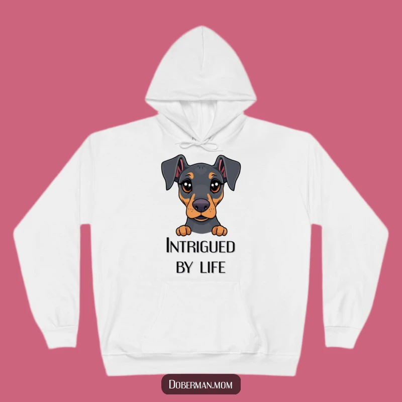 Curious Doberman Hoodie: Cozy Comfort with Expressive, Funny Dog Eyes