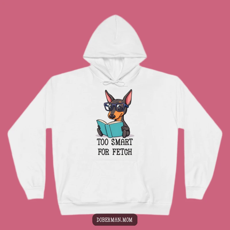Funny Doberman Reading Hoodie: Cozy Literary Dog Sweatshirt - The Ultimate Funny Gift!