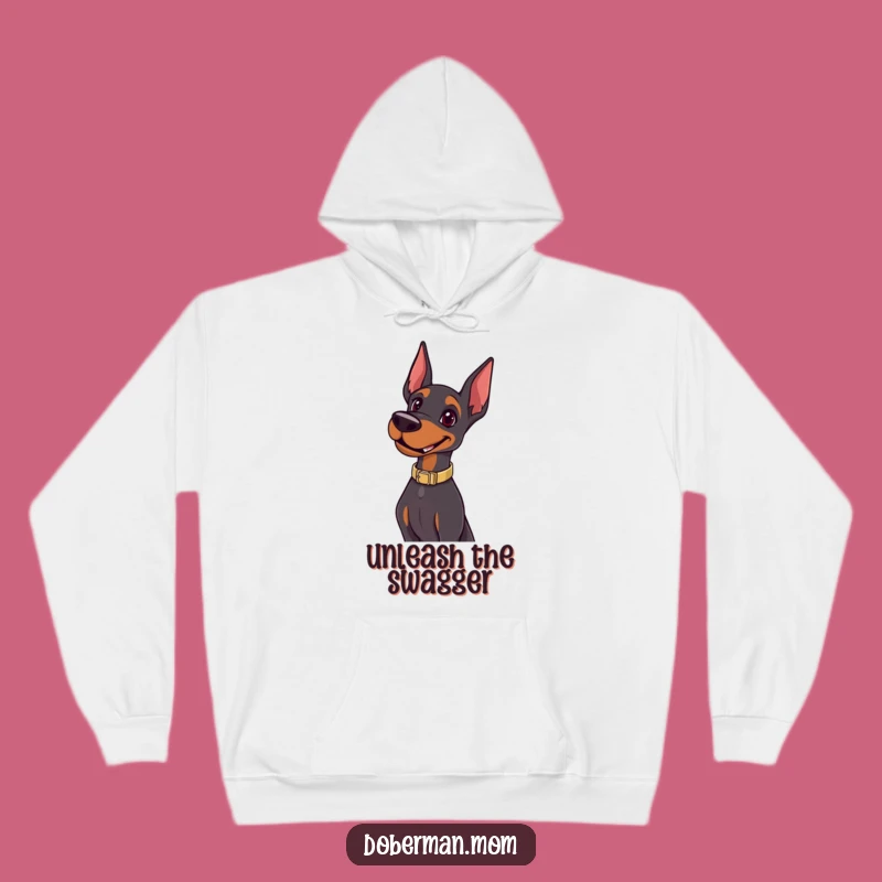 Funny Happy Doberman Pose Hoodie: Cozy Canine Confidence for Everyday Gift