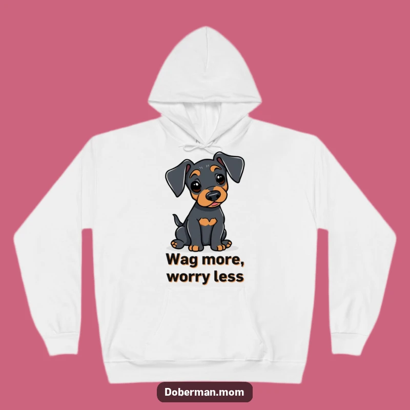 Funny Doberman Tail Wag Hoodie: Cozy Alert Dog for Warmth