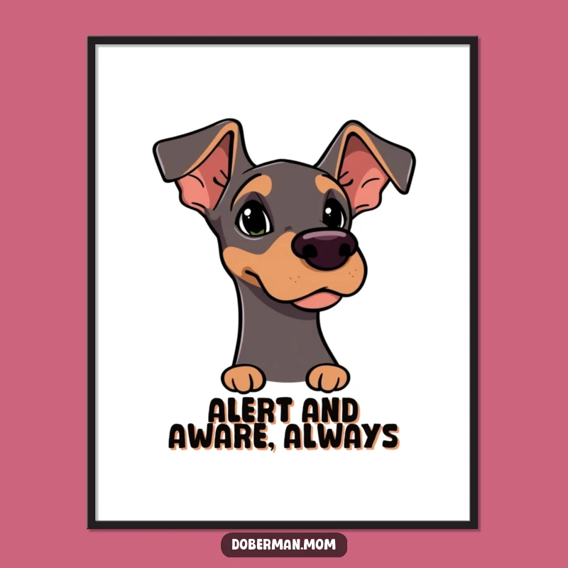 Curious Doberman Art Print - Funny Free Printable Dog Decor Download