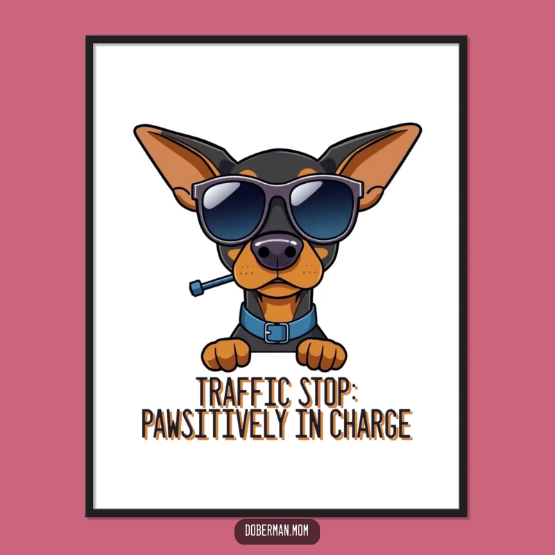 Free Printable Doberman Traffic Cop Art - Hilarious Downloadable Decor for Dog Lovers