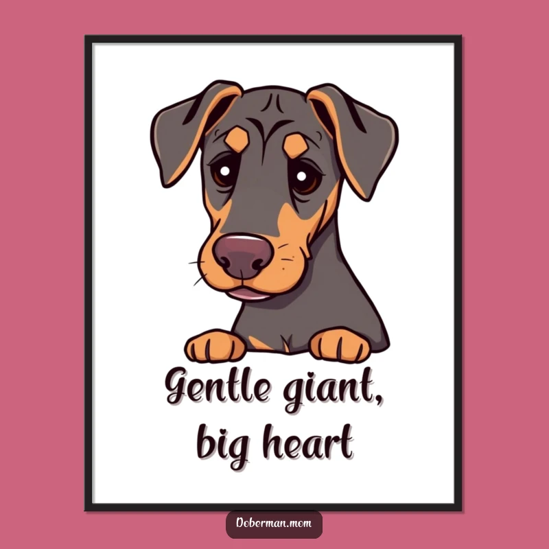 Free Printable Doberman Wall Art: Gentle Comforting Presence Downloadable Decor