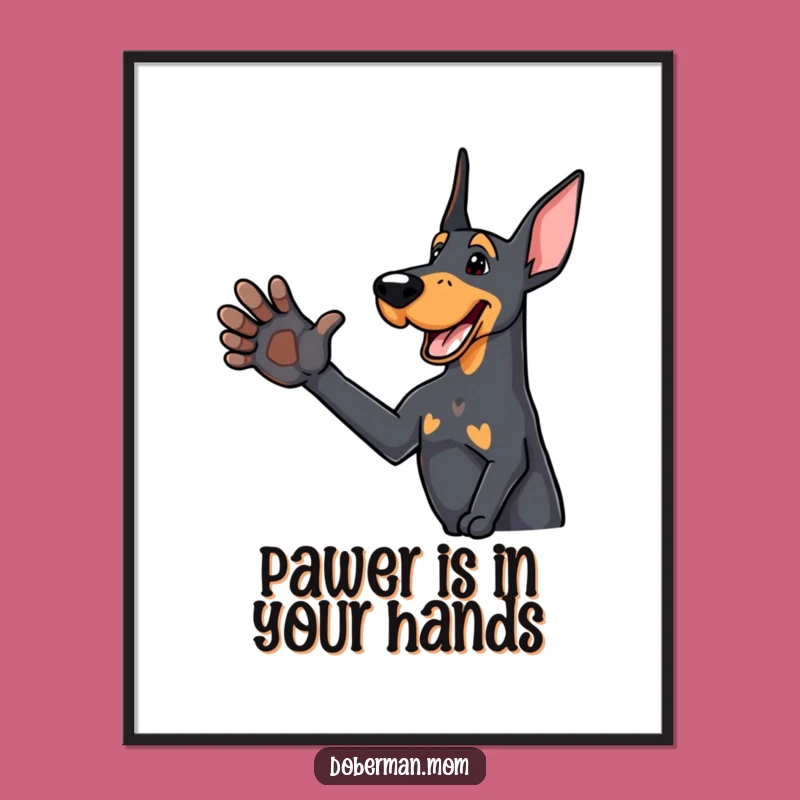Free Printable Friendly Doberman Wall Art: Welcoming Doggo Decor Downloadable Gift