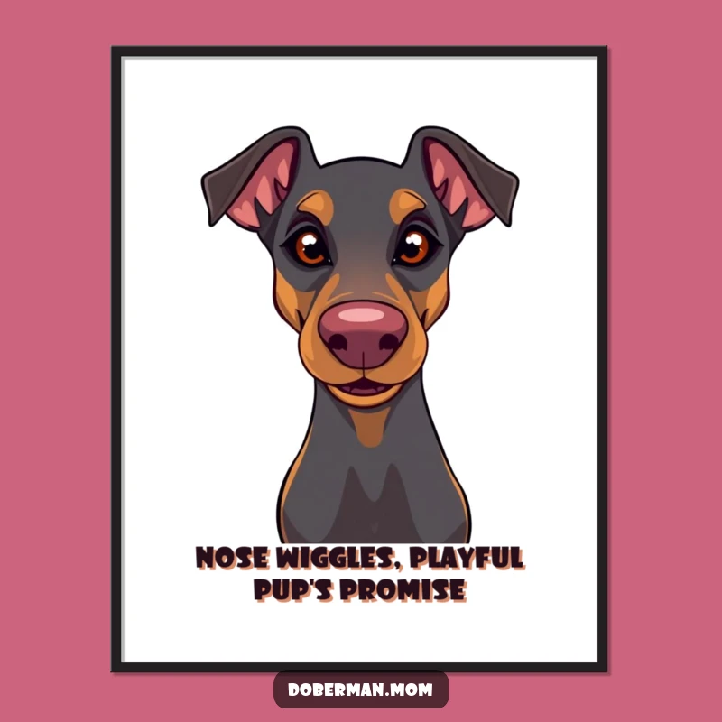Free Printable Playful Doberman Wall Art: Mischievous Dog Decor, Downloadable