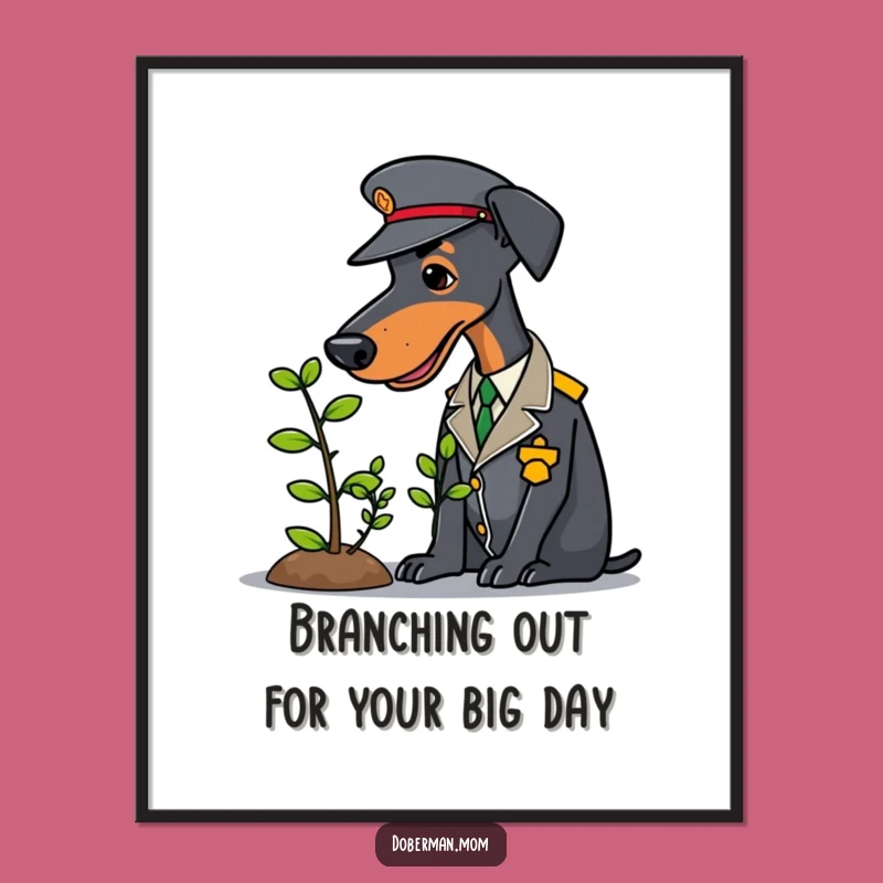 Free Printable Wall Art: Doberman Gardener, Uniformed Serenity Art for Your Space