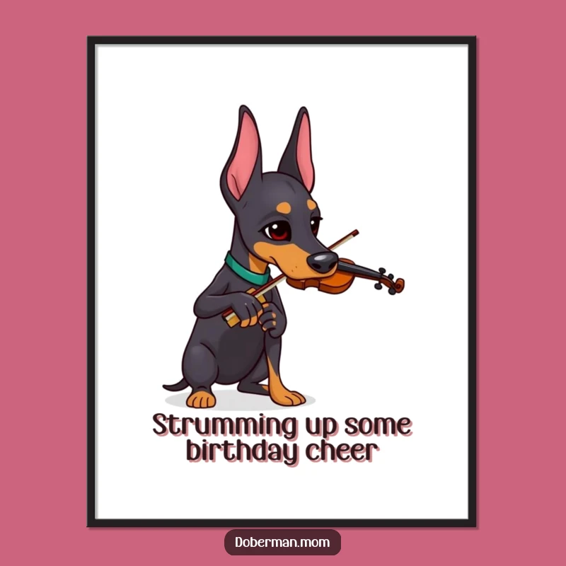 Free Printable Wall Art: Funny Doberman Violinist, Serious Maestro Art for Your Home