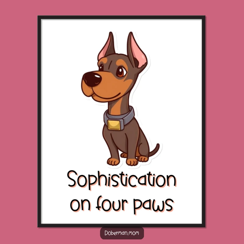 Free Printable Wall Art: Sophisticated Doberman Portrait for Elegant Home Decor