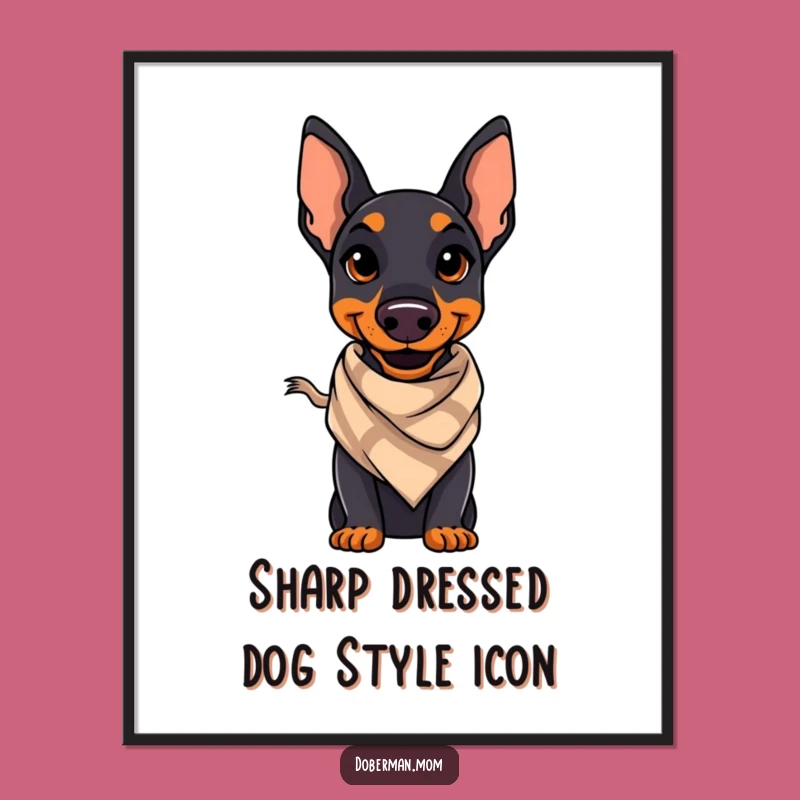 Funny Free Printable Wall Art: Doberman Fashionisto Downloadable Art