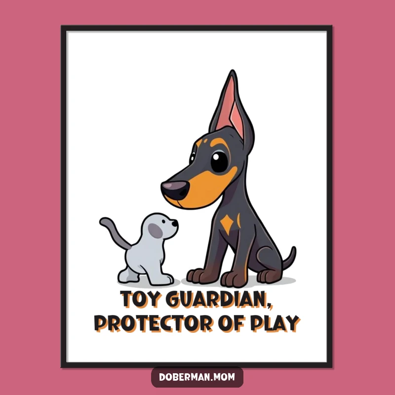 Free Printable Protective Doberman Wall Art: Toy Guardian Decor, Downloadable