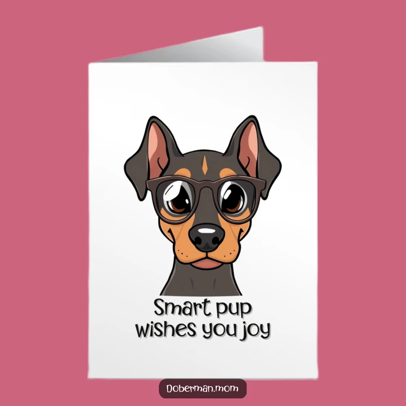 Free Printable Doberman Birthday Card: Nerdy Dog Glasses, Funny Downloadable Gift