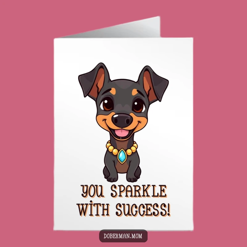 Doberman Congrats Card Free Printable: Jeweled & Proud Downloadable Gift