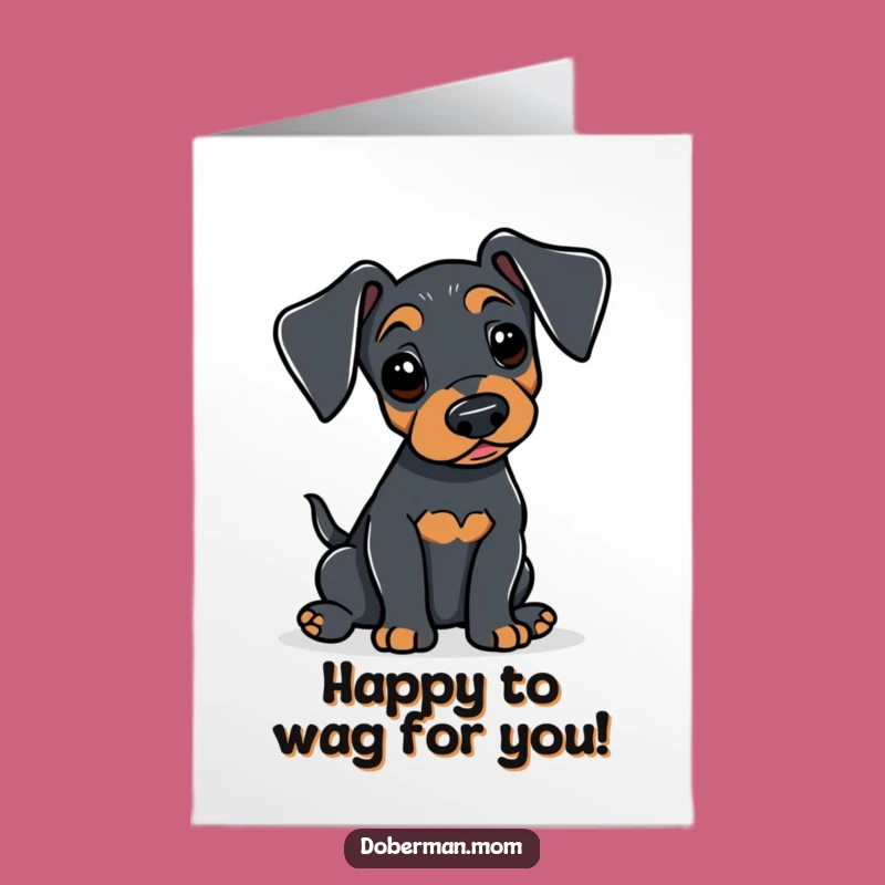 Free Printable Congrats Card: Alert Doberman Wags Tail, Humorous Downloadable Gift!