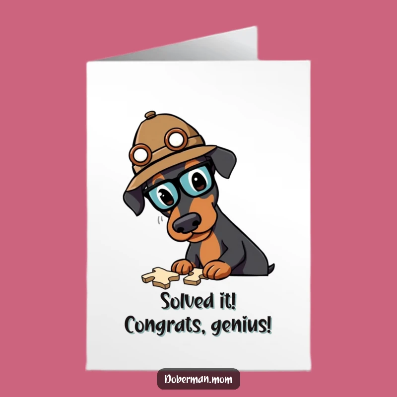 Free Printable Doberman Detective Congratulations Card - Humorous Downloadable Gift for Big Wins