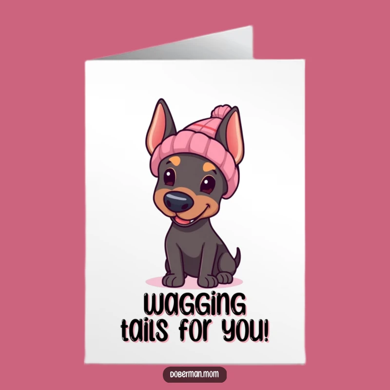 Free Printable Waving Doberman Congrats Card - Cheerful Downloadable Gift for Any Win