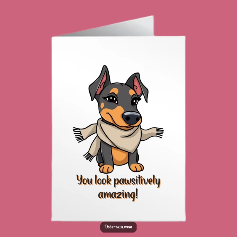 Free Printable Congratulations Card: Winking Doberman Stylish Success