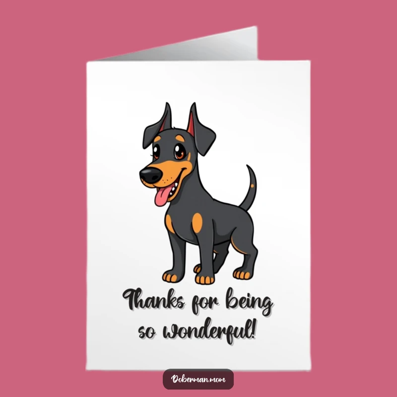 Free Printable Friendly Doberman Thank You Card, Eager Downloadable DIY Dog Gift