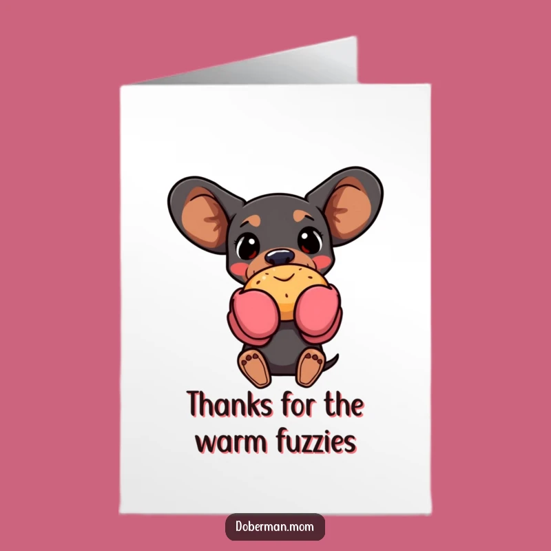 Free Printable Thank You Card: Baking Doberman Oven Mitt Pastry Funny