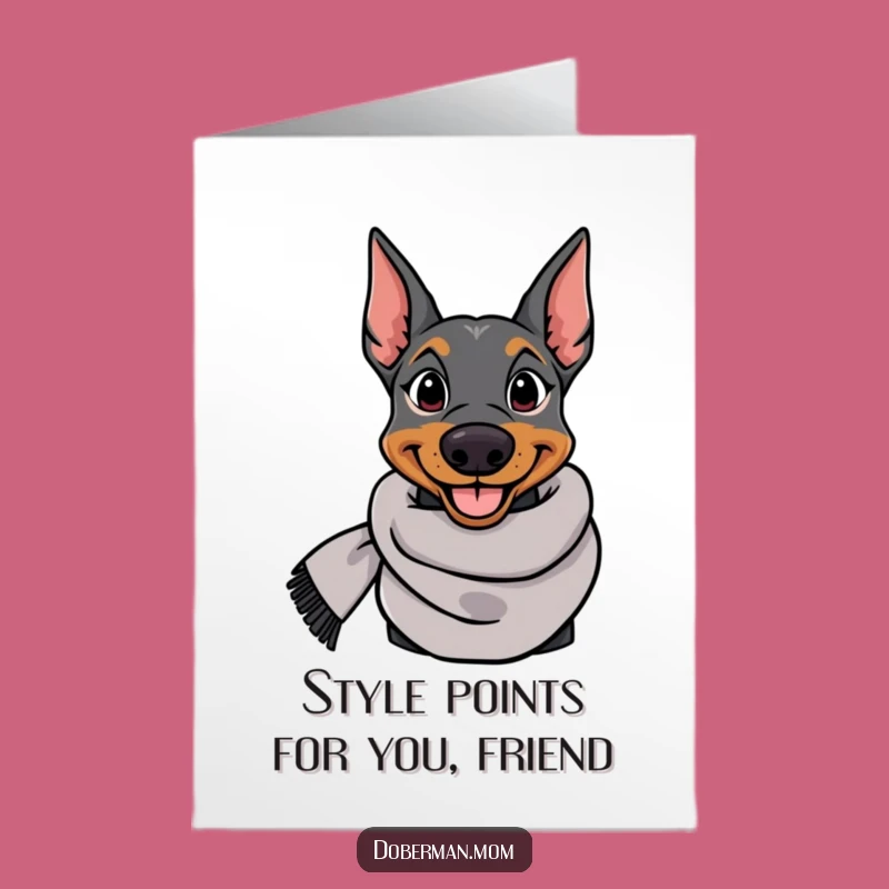 Free Printable Elegant Doberman Thank You Card: Grateful Doggy Style Downloadable Gift