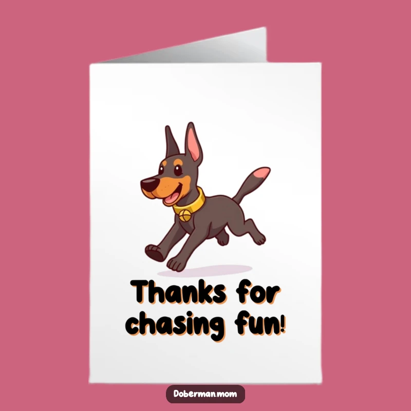 Doberman Thank You Card: Free Printable Playful Pup Downloadable Gift