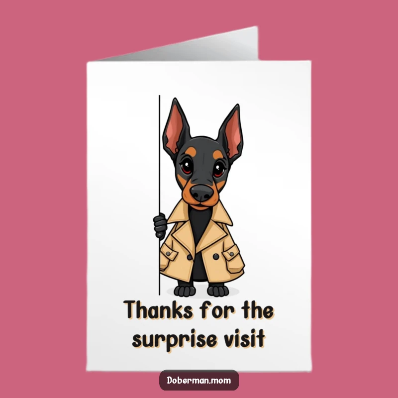 Free Printable Thank You Card: Spy Doberman's Trench Coat Thanks
