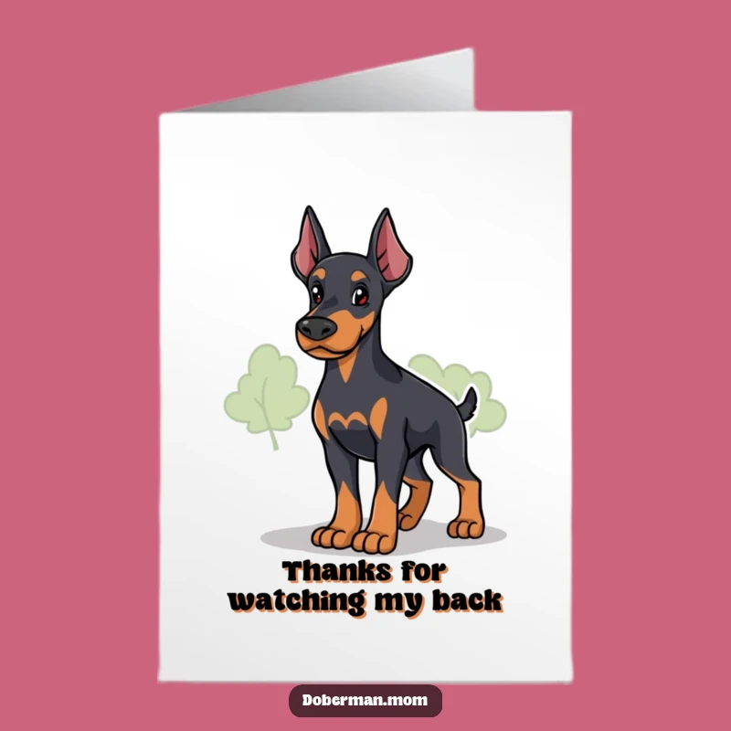 Free Printable Doberman Thank You Card: Loyal Guard Dog Funny Downloadable Thanks