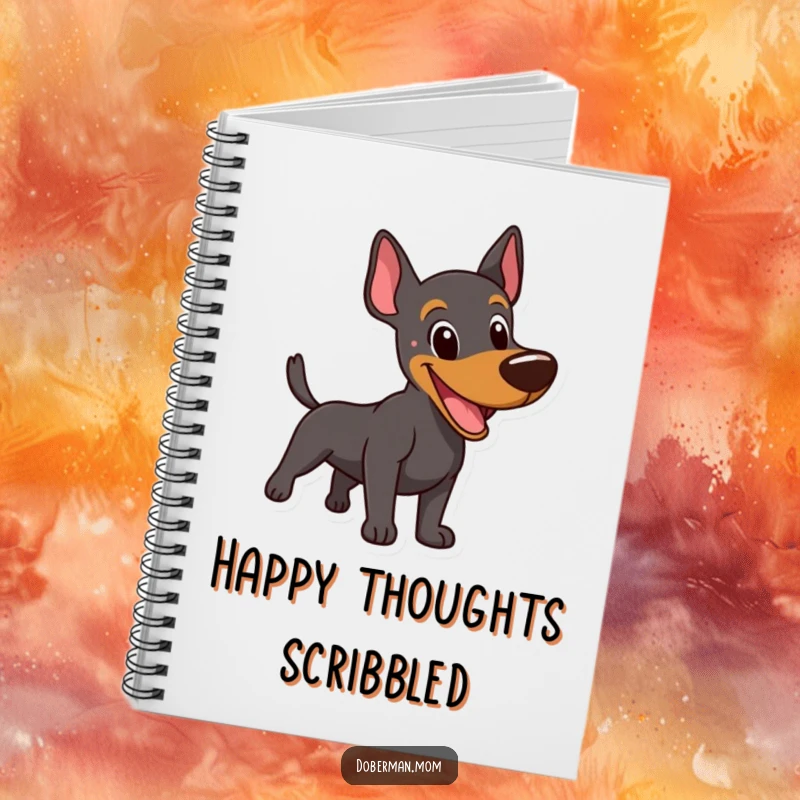 Funny Happy Doberman Notebook: A happy Doberman mid-bark, perfect for jotting down funny ideas and wagging thoughts.