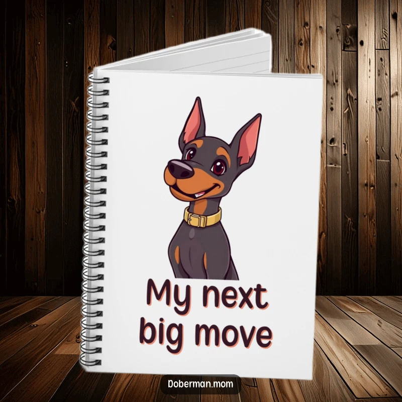 Funny Happy Doberman Pose Notebook: a dog poses confidently; ideal for capturing notes with humorous, stylish flair.