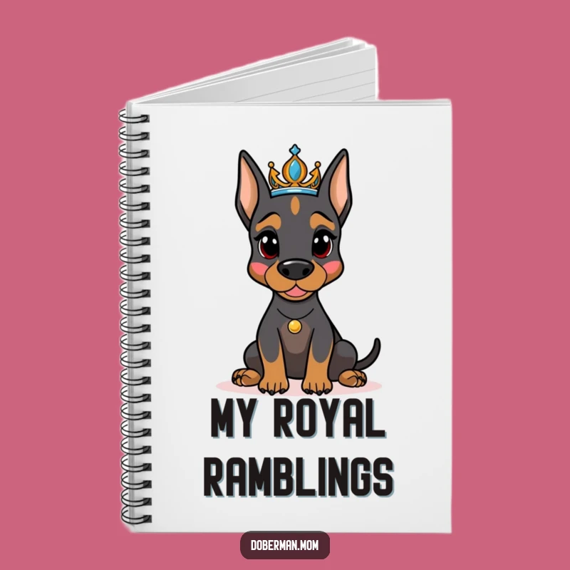 Funny Doberman Tiara Notebook - Journal Your Royal Thoughts Hilariously Gift