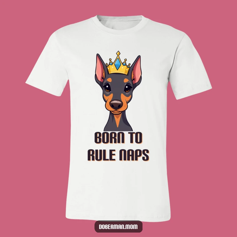Funny Regal Doberman Crown T-Shirt - Majestic Dog Lover Tee