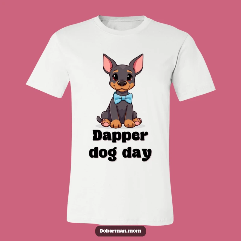 Funny Doberman Bow Tie T-Shirt: Attentive Dog for Stylish Comfort