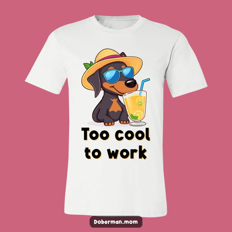 Funny Doberman Sun Hat T-Shirt: Hilarious Summer Dog Apparel Gift