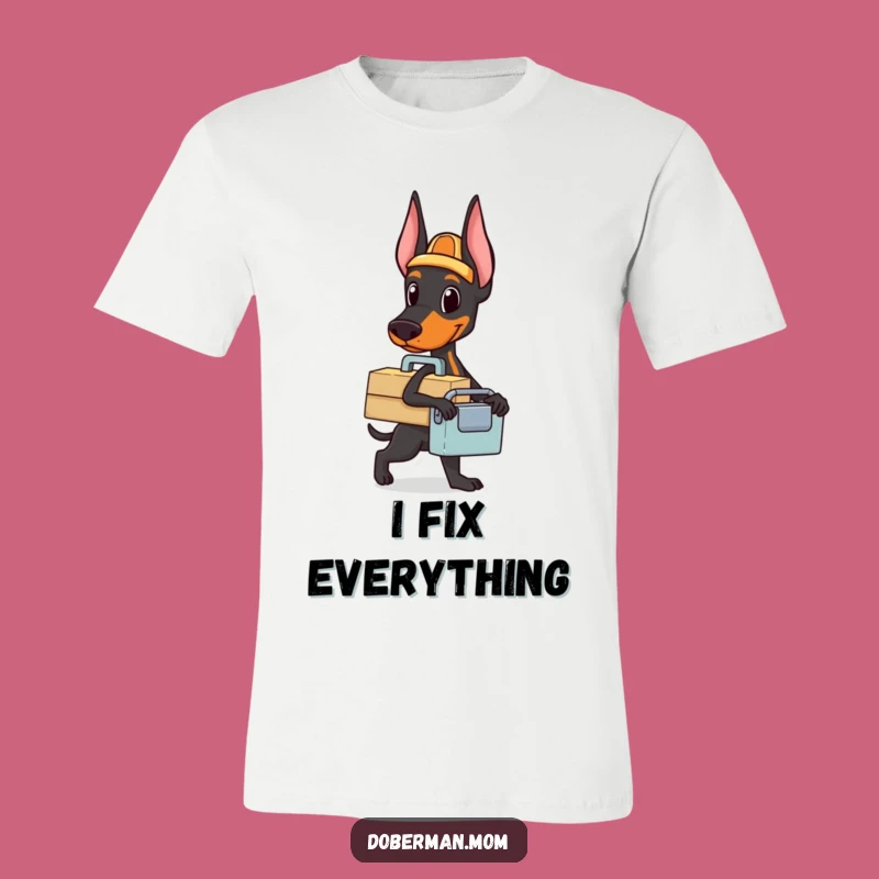 Funny Doberman Toolbox T-Shirt: DIY Dog Helper, Practical Humor Gift