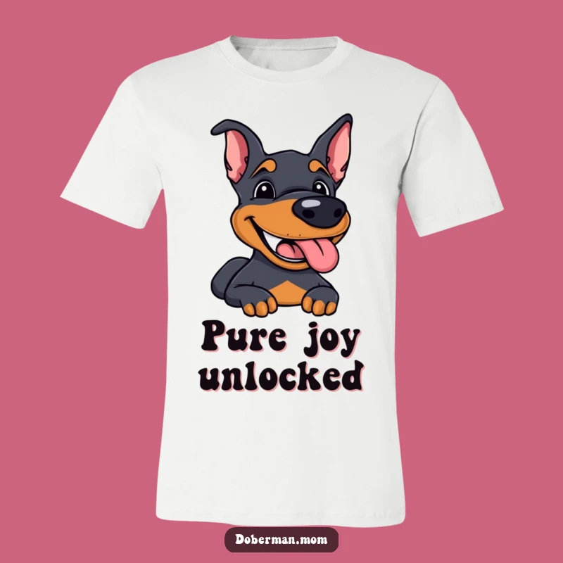 Funny Doberman T-Shirt: Happy Grin Tee, Express Your Joyful Dog Lover Soul
