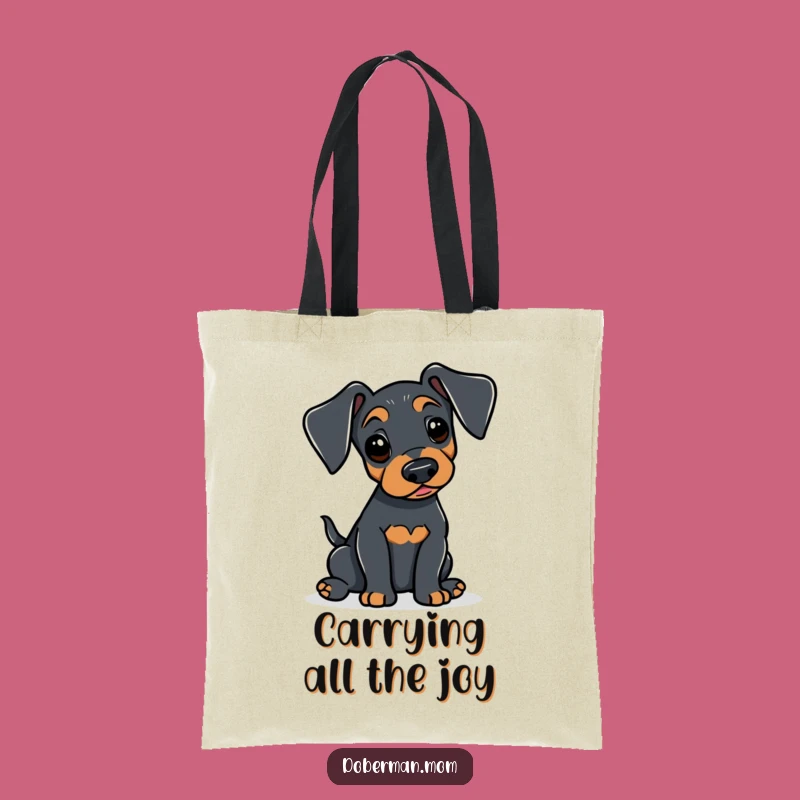 Funny Doberman Tail Wag Tote Bag: Alert Dog for Everyday Joy