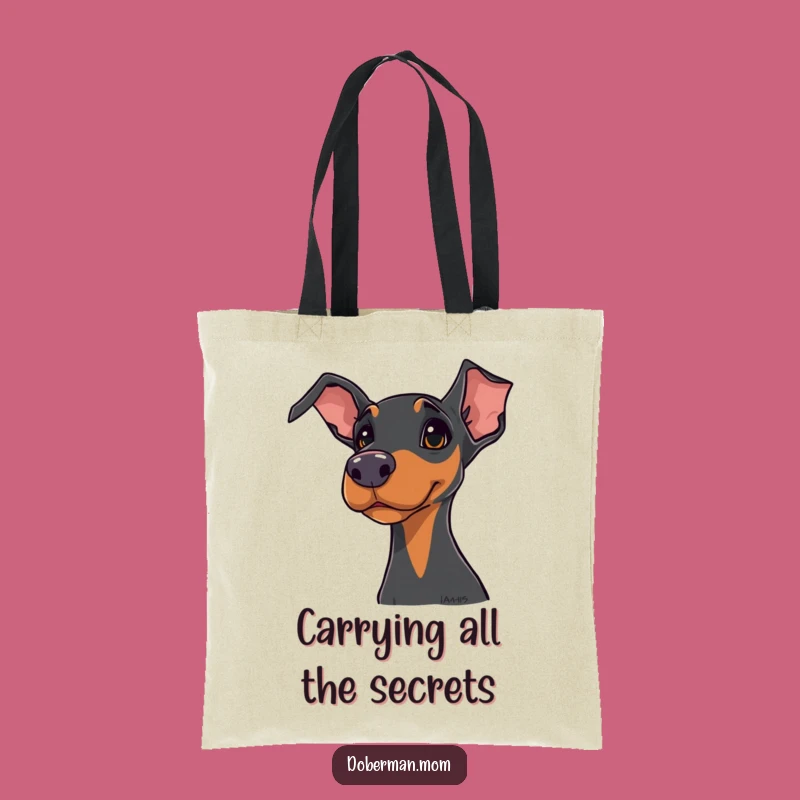Funny Doberman Tote Bag: Curious Observer, Stylish and Practical Funny Gift for Dog Moms