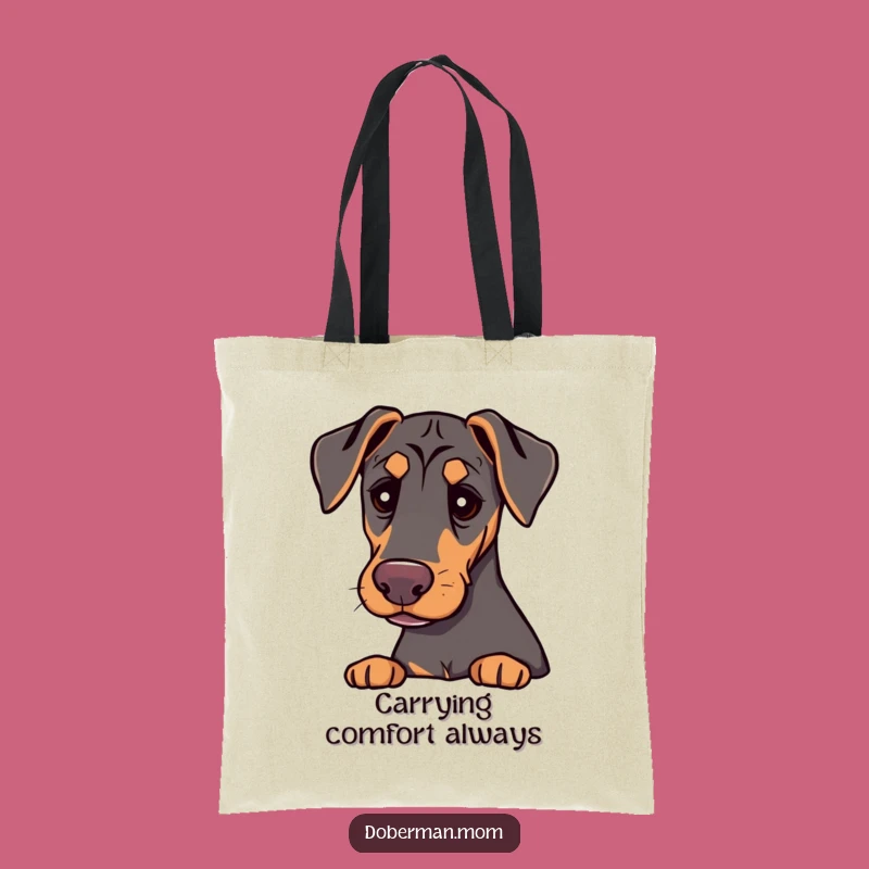 Funny Doberman Gentle Comfort Tote Bag: Carry Your Kindness