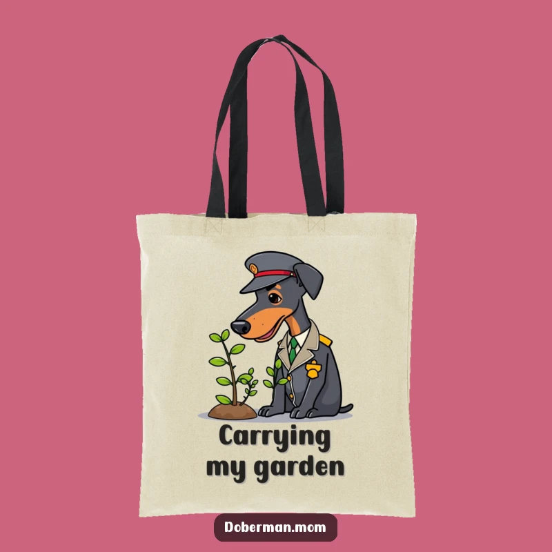 Funny Doberman Gardener Tote Bag: Carry Your Green Thumb, Perfect Humorous Gift