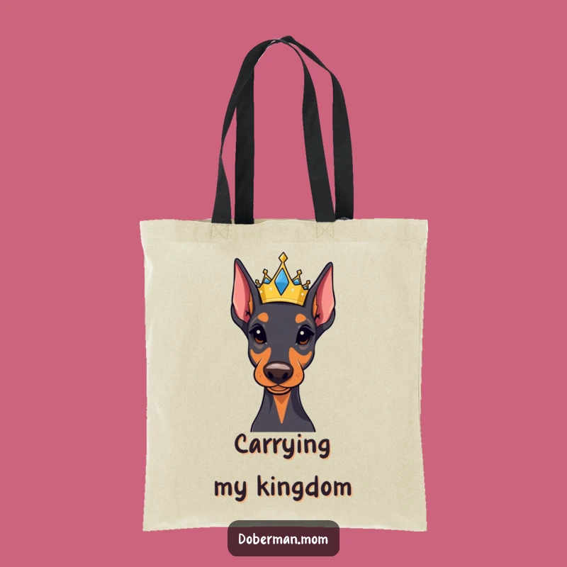 Funny Regal Doberman Crown Tote Bag - Majestic Accessory